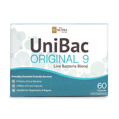 Unibac 9 Probiotic over 6 billion every 2 capsules 60 caps