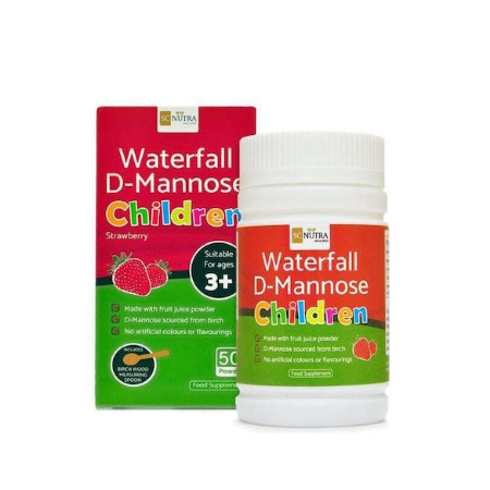 Waterfall D Mannose Children Fytoiasis Μαννόζη Ειδική Για Παιδιά Με Γεύση Φράουλα 50gr