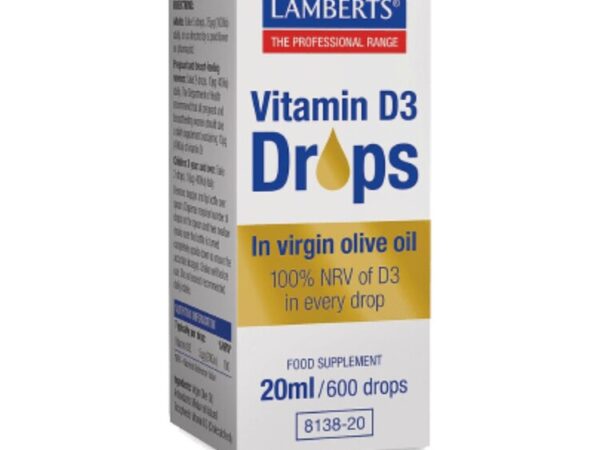 Lamberts Vitamin D3 Drops in Virgin Olive Oil 20ml