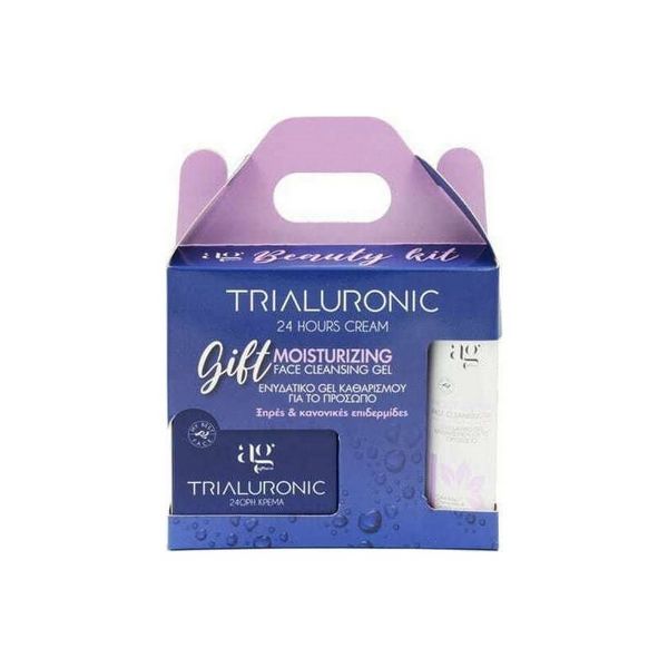 AG Pharm Beauty Kit με Trialuronic 24hours Cream με Τριπλό Υαλουρονικό 50ml & Δώρο Cleasing Gel Ενυδατικό Καθαριστικό Τζελ για Κανονικές-Ξηρές Επιδερμίδες 100ml