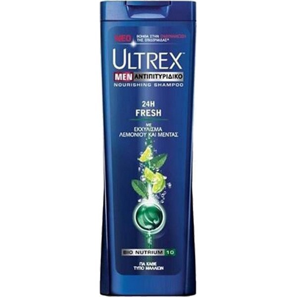 Ultrex Men 24h Fresh Αντιπιτυριδικό Σαμπουάν με Εκχύλισμα Λεμονιού και Μέντας 360ml - Image 2