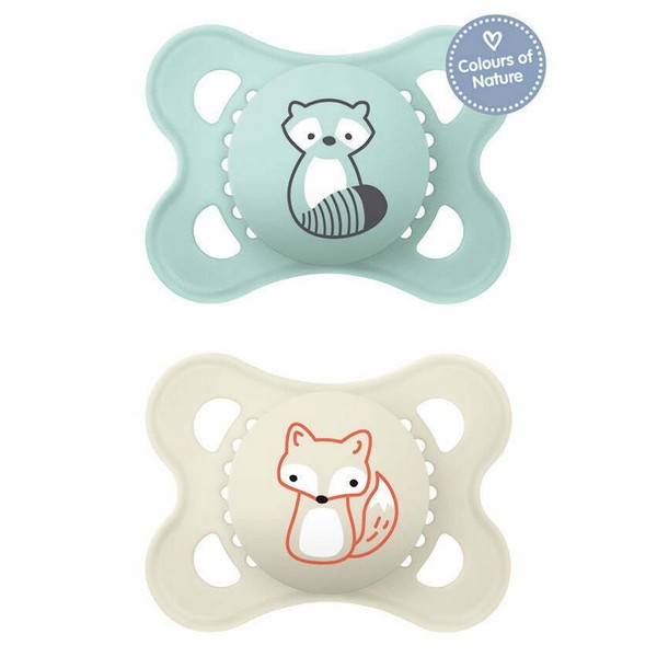 Mam Σιλικόνη Original Forest Animals Beige 2-6m 2τμχ - Image 2