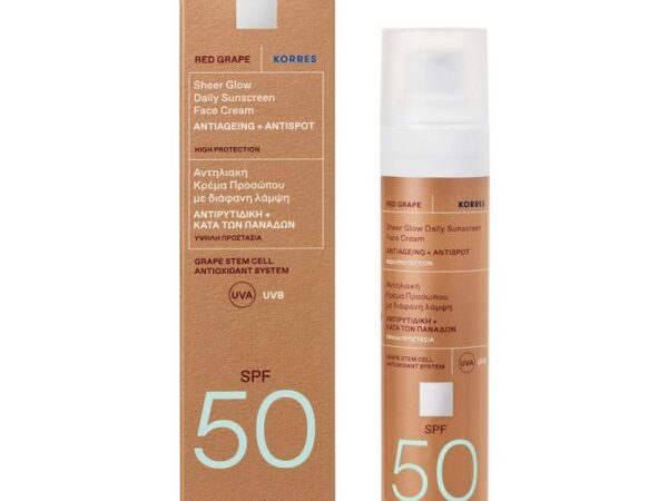 Korres Sunscreen Promo Αντηλιακή Κρέμα Προσώπου SPF50 Κόκκινο Σταφύλι Κατά Των Πανάδων 50ml