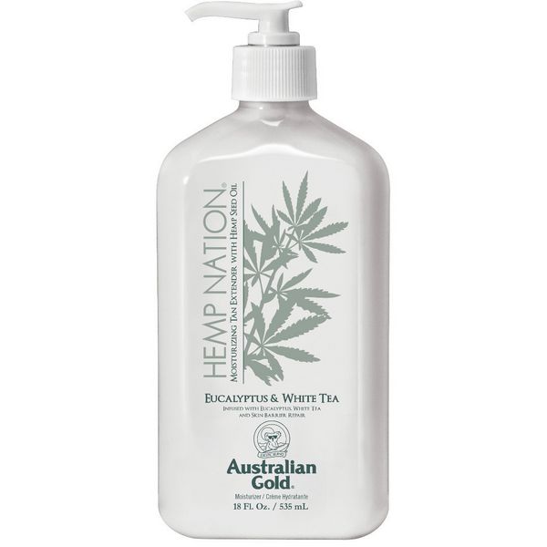 Ενυδατική λοσιόν διατήρησης μαυρίσματος, Hemp Nation Eucalyptus & White Tea 535ml - Australian Gold