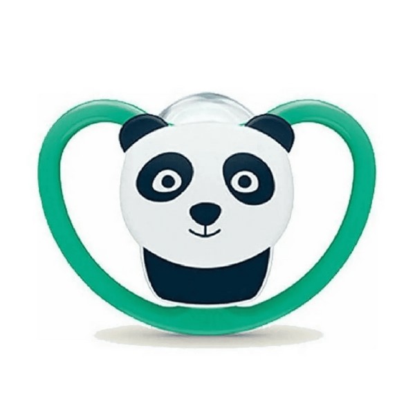 Nuk Space Πιπίλα Σιλικόνης για το Ιδιαίτερα Ευαίσθητο Βρεφικό Δέρμα Ζωάκια 18-36m 1.τμχ πράσινο