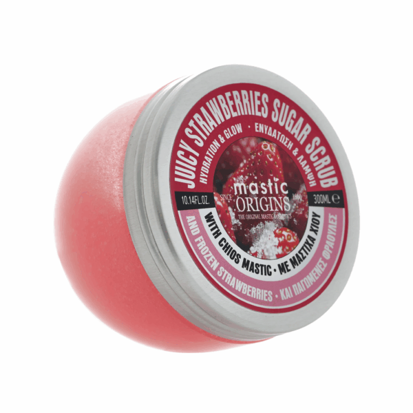 Mastic Origins Juicy Strawberries Sugar Scrub Ενυδατικό Γιαούρτι Σώματος με Λικέρ Μαστίχας 300 ml