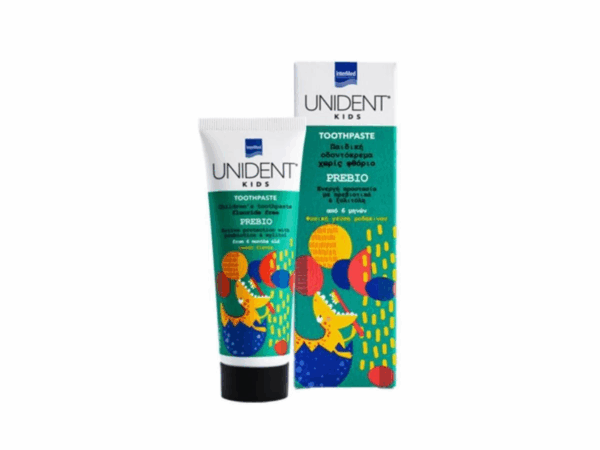 InterMed Unident Kids Prebio Peach Βρεφική & Παιδική Οδοντόκρεμα Χωρίς Φθόριο 50ml