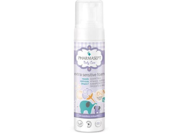 Pharmasept Baby Extra Sensitive Βρεφικός Αφρός Καθαρισμού Αλόη Καλέντουλα & Χαμομήλι με Αντλία 200ml