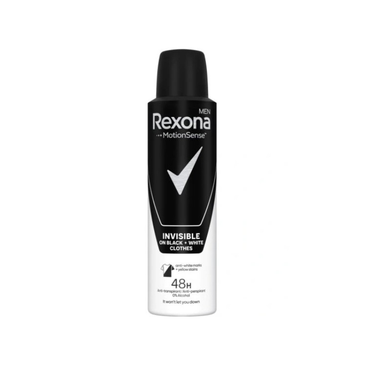Rexona Motion Sense Invisible Black and White Αποσμητικό Spray 48h 150ml