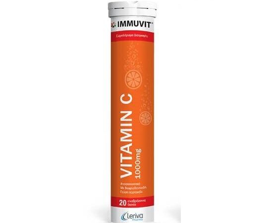 Leriva Immuvit Vitamin C Πορτοκάλι 20 Αναβράζοντα Δισκία