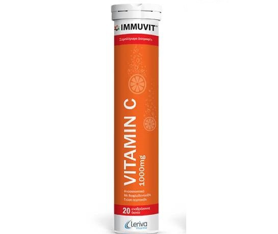 Leriva Immuvit Vitamin C Πορτοκάλι 20 Αναβράζοντα Δισκία