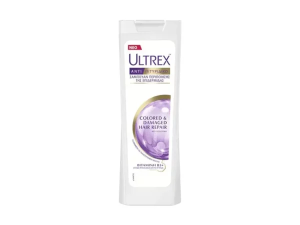 Ultrex Damaged & Colored Hair Σαμπουάν για Προστασία Χρώματος για Βαμμένα & Ταλαιπωρημένα Μαλλιά 360ml