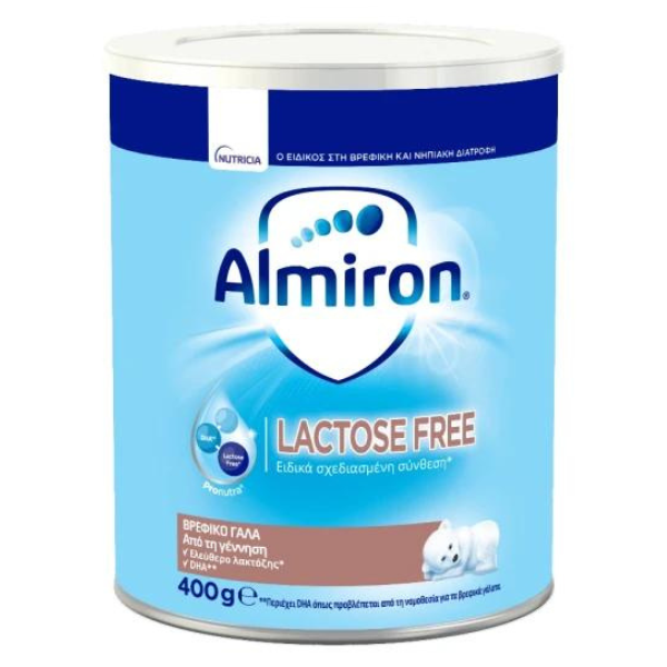 Nutricia Almiron FL Βρεφικό Γάλα Σκόνη 0m+ Χωρίς Λακτόζη 400gr
