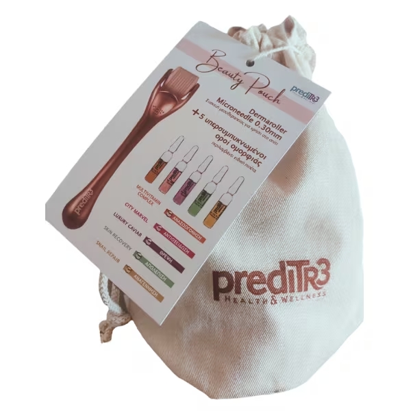 PrediTR3 Set Beauty Pouch Dermaroller Microneedle 0.3mm