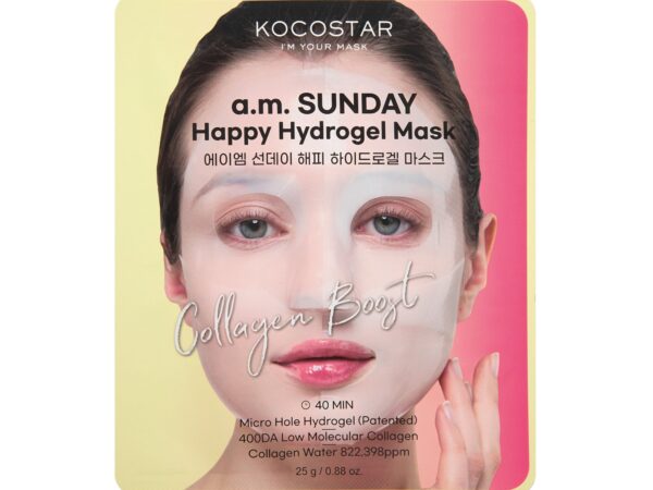 Kocostar A.M Sunday Happy Hydrogel Sheet Μάσκα Προσώπου για Ενυδάτωση με Κολλαγόνο 25gr