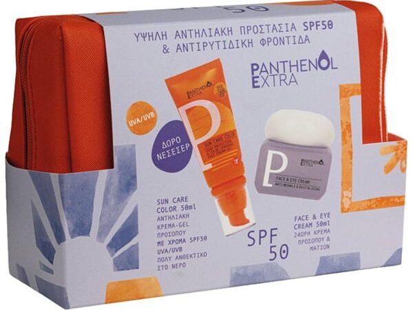 Panthenol Extra Summer Glow Routine – Αντηλιακή Κρέμα-Gel Προσώπου με Χρώμα SPF50 50 ml + 24ωρη Κρέμα Προσώπου & Ματιών 50 ml