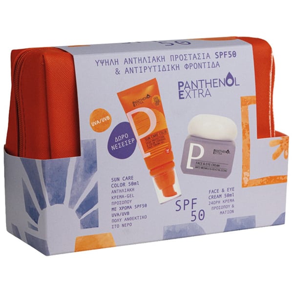 Panthenol Extra Summer Glow Routine – Αντηλιακή Κρέμα-Gel Προσώπου με Χρώμα SPF50 50 ml + 24ωρη Κρέμα Προσώπου & Ματιών 50 ml