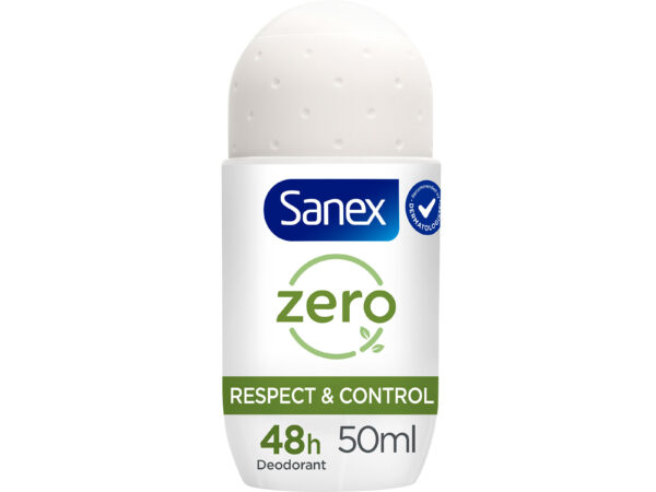 Sanex Zero 0% Respect & Control Αποσμητικό Roll On 24h Χωρίς Αλουμίνιο 50ml