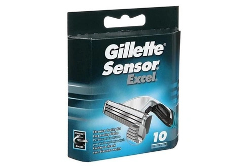 Gillette Sensor Excel Ανταλλακτικά Ξυραφάκια με 6 Λεπίδες & Λιπαντική Ταινία 10τμχ