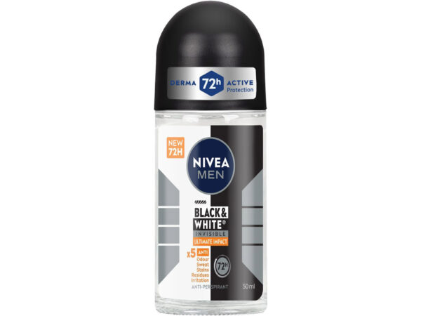 Nivea Invisible Men  For Black & White Ultimate Impact  Roll On 48h 50ml