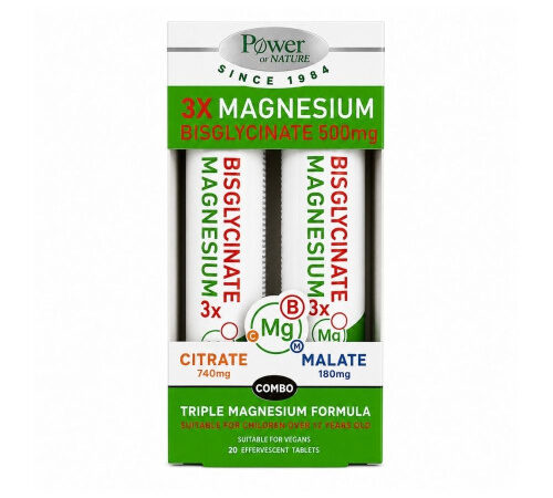 Power Health Bisglycinate Magnesium 3x 2x20 Αναβράζοντα Δισκία