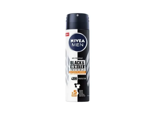 Nivea Men Black & White Invisible Ultimate Impact Spray 48ωρη Προστασίας 150ml